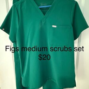 Figs Teal Medical Scrubs Top